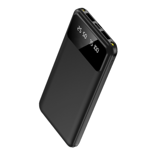 Внешний аккумулятор Dorado 10 000 mAh с фонариком, черный (Изображение 1)