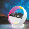 Bluetooth колонка "Smart Orb" 5Вт с беспроводным (15W) ЗУ, лампой, часами, FM радио (белый) (Изображение 3)