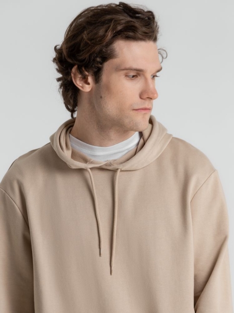 Толстовка с капюшоном унисекс Hoodie, бежевая, размер XS (Изображение 6)