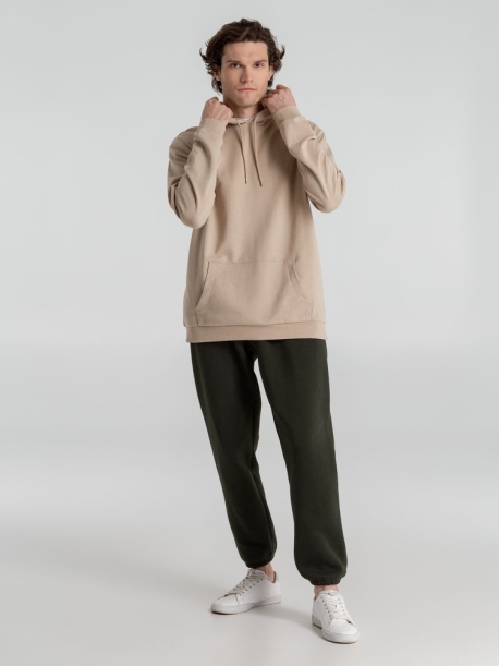 Толстовка с капюшоном унисекс Hoodie, бежевая, размер XS (Изображение 7)