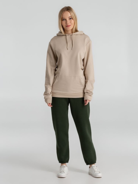 Толстовка с капюшоном унисекс Hoodie, бежевая, размер XS (Изображение 11)