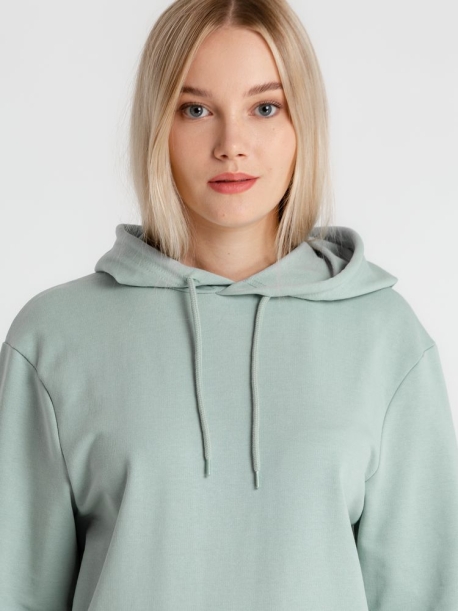 Толстовка с капюшоном унисекс Hoodie, серо-зеленая, размер XS (Изображение 6)