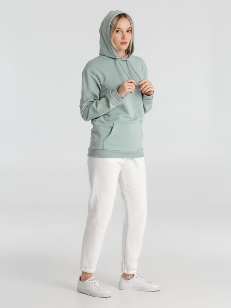 Толстовка с капюшоном унисекс Hoodie, серо-зеленая, размер XXL (Изображение 7)