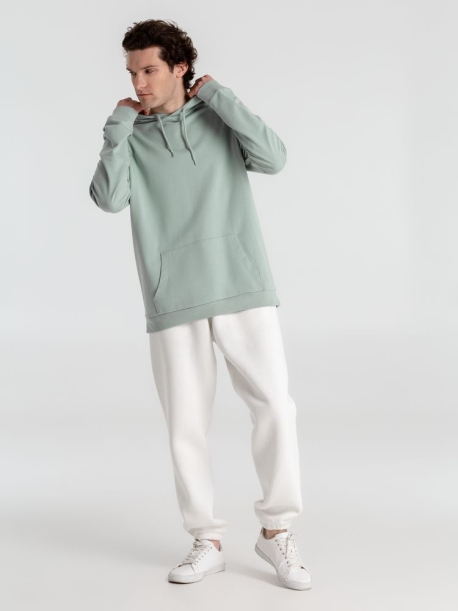 Толстовка с капюшоном унисекс Hoodie, серо-зеленая, размер XXL (Изображение 10)