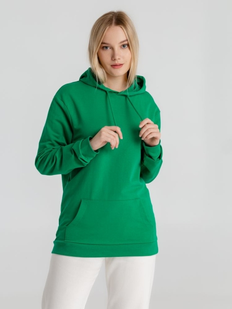 Толстовка с капюшоном унисекс Hoodie, зеленая, размер XS (Изображение 6)