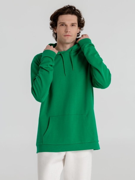 Толстовка с капюшоном унисекс Hoodie, зеленая, размер XXL (Изображение 10)