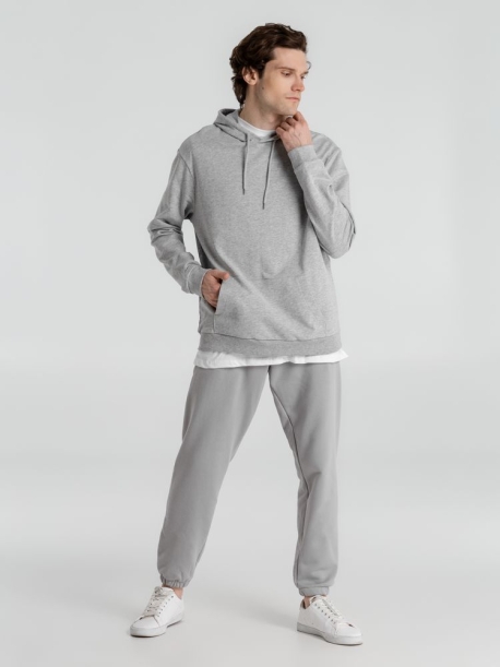 Толстовка с капюшоном унисекс Hoodie, серый меланж, размер S (Изображение 9)