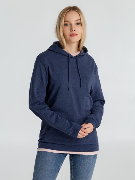 Толстовка с капюшоном унисекс Hoodie, синий меланж, размер XS (Изображение 6)