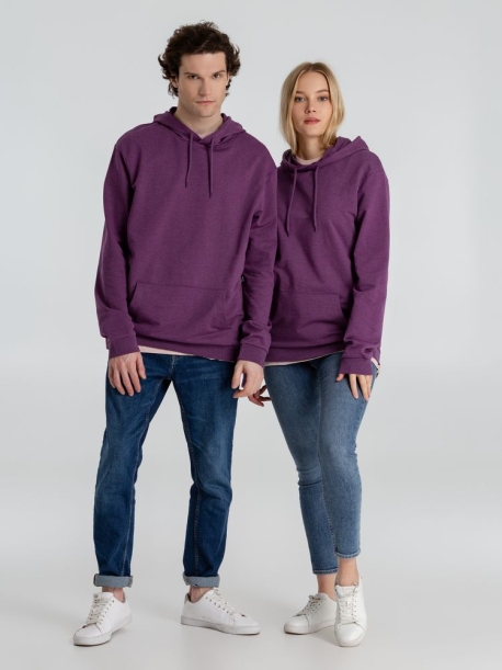 Толстовка с капюшоном унисекс Hoodie, фиолетовый меланж, размер XS (Изображение 16)