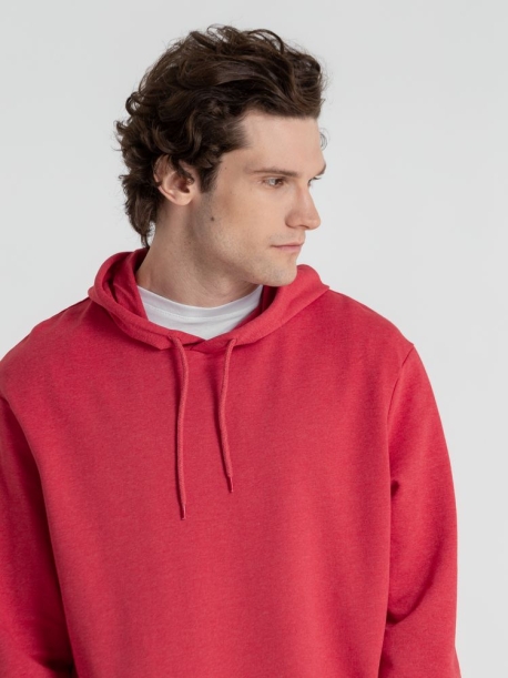 Толстовка с капюшоном унисекс Hoodie, красный меланж, размер XS (Изображение 8)