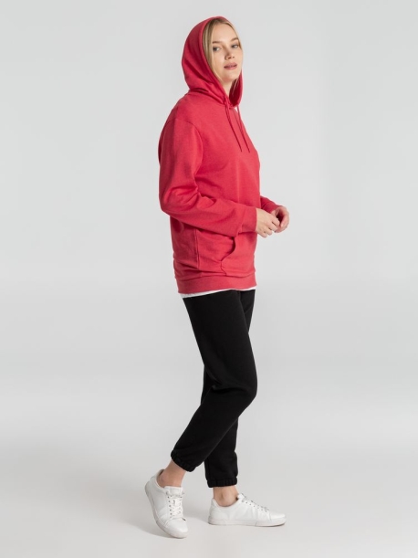 Толстовка с капюшоном унисекс Hoodie, красный меланж, размер S (Изображение 15)