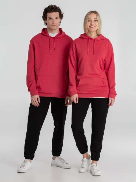Толстовка с капюшоном унисекс Hoodie, красный меланж, размер 3XL (Изображение 17)