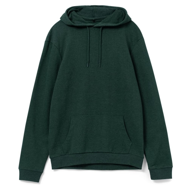 Толстовка с капюшоном унисекс Hoodie, темно-зеленый меланж, размер XS (Изображение 1)