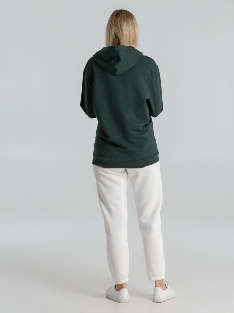 Толстовка с капюшоном унисекс Hoodie, темно-зеленый меланж, размер XS (Изображение 9)