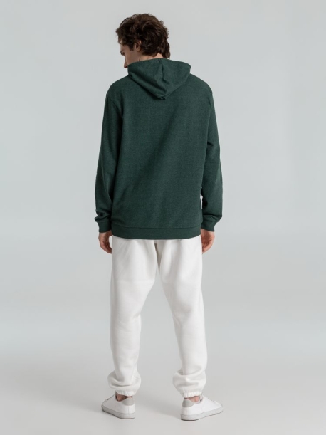 Толстовка с капюшоном унисекс Hoodie, темно-зеленый меланж, размер XS (Изображение 13)