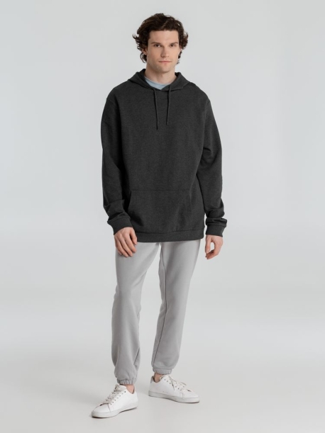Толстовка с капюшоном унисекс Hoodie, серый меланж (антрацит), размер S (Изображение 9)
