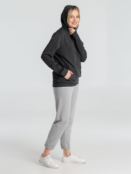 Толстовка с капюшоном унисекс Hoodie, серый меланж (антрацит), размер S (Изображение 16)