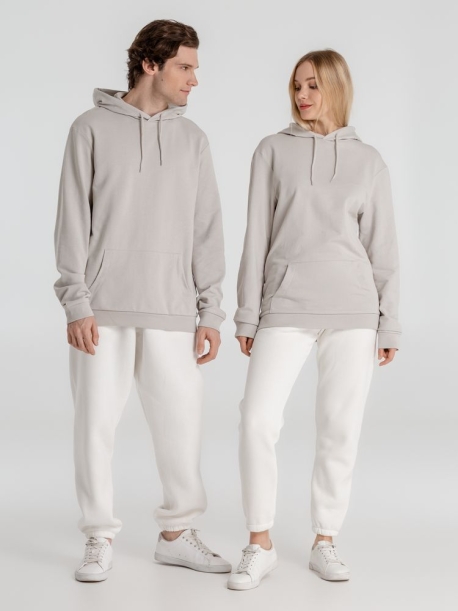 Толстовка с капюшоном унисекс Hoodie, дымчато-серая, размер XXL (Изображение 16)
