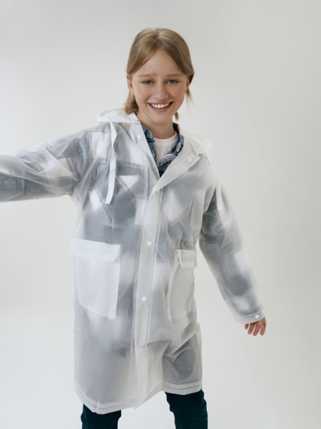 Дождевик детский RainDrop Kids, белый, 8 лет (рост 118-128) (Изображение 8)