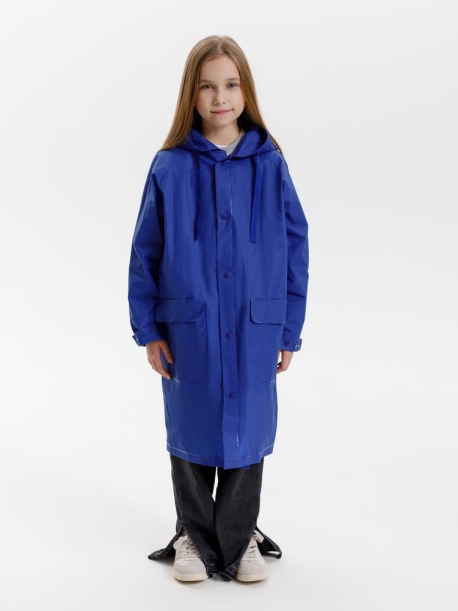 Дождевик детский RainDrop Kids, ярко-синий, 10 лет (рост 130-140) (Изображение 13)