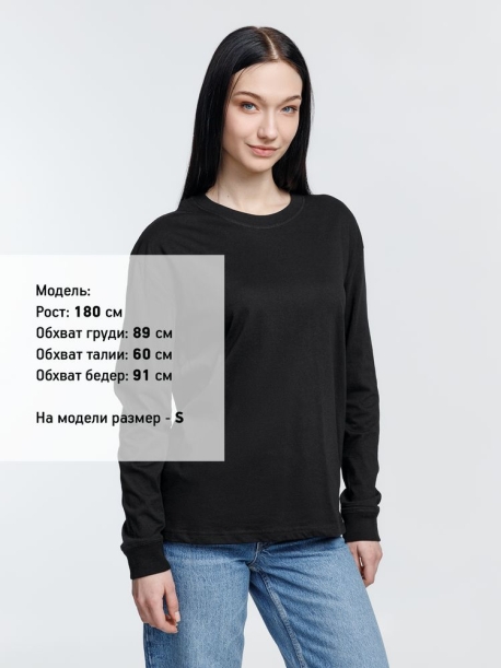Футболка унисекс с длинным рукавом Pioneer LSL, черная, размер S (Изображение 7)