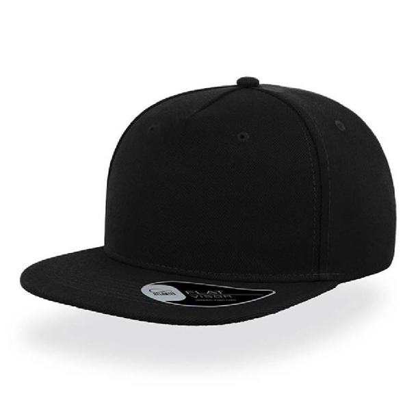 Бейсболка SNAP FIVE, 5 клиньев, пластиковая застежка, черный, 100% полиэстер, 400 г/м2 (Изображение 1)