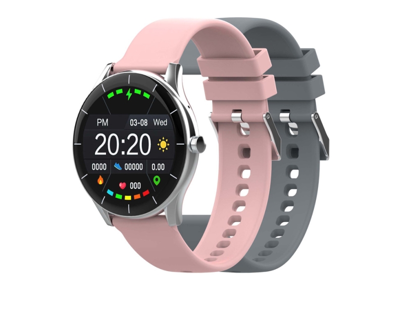 Умные часы IoT Watch GT, 2 ремешка в комплекте (серый/розовый)  (Изображение 5)
