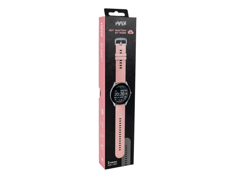 Умные часы IoT Watch GT, 2 ремешка в комплекте (серый/розовый)  (Изображение 7)