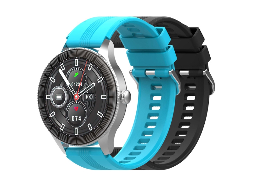 Умные часы HIPER IoT Watch GTR, черный/голубой (Изображение 5)
