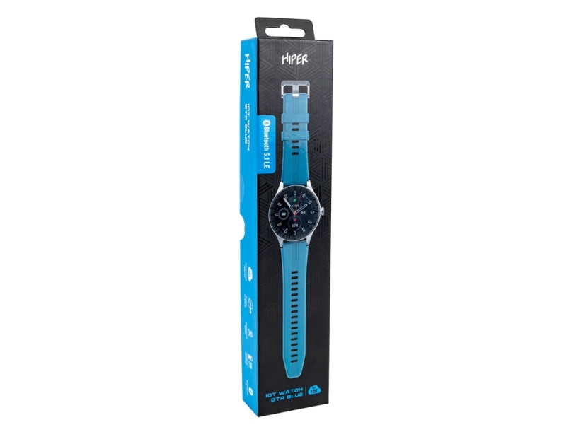 Умные часы HIPER IoT Watch GTR, черный/голубой (Изображение 7)