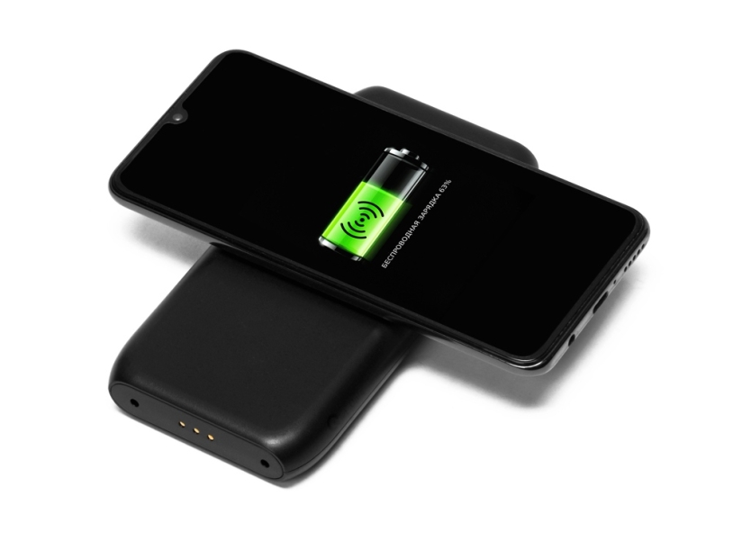 Портативное беспроводное зарядное устройство с док-станцией Uniq, 10000 mah, черный (Изображение 7)