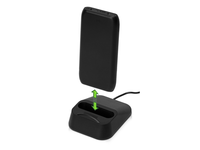 Портативное беспроводное зарядное устройство с док-станцией Uniq, 10000 mah, черный (Изображение 8)