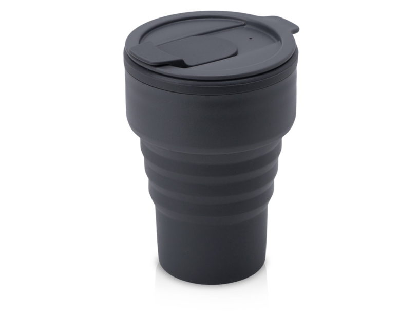 Силиконовый складной стакан GoCup, темно-серый (Изображение 1)