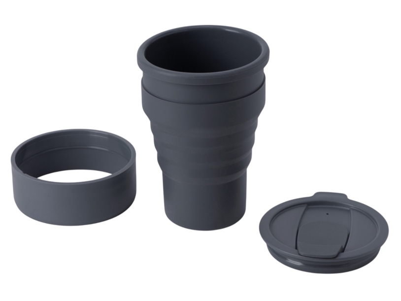 Силиконовый складной стакан GoCup, темно-серый (Изображение 3)