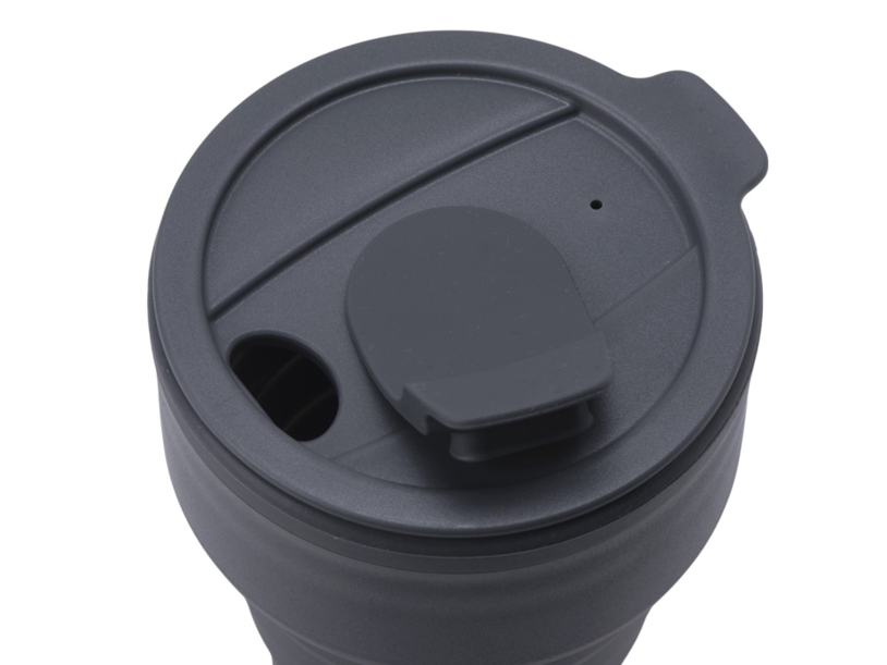 Силиконовый складной стакан GoCup, темно-серый (Изображение 5)