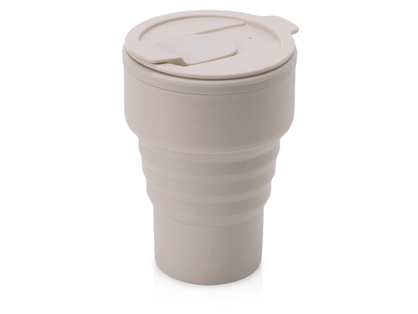 Силиконовый складной стакан GoCup (бежевый)  (Изображение 1)