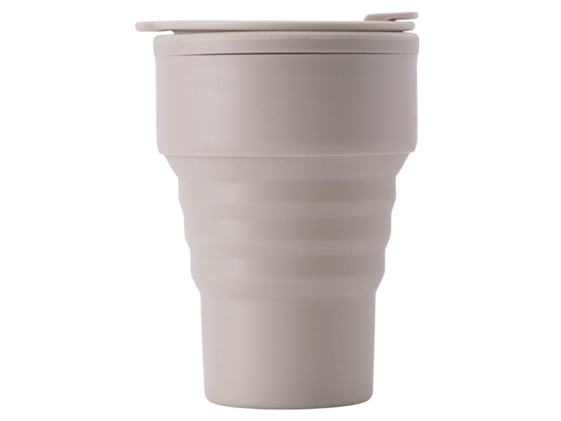Силиконовый складной стакан GoCup (бежевый)  (Изображение 2)
