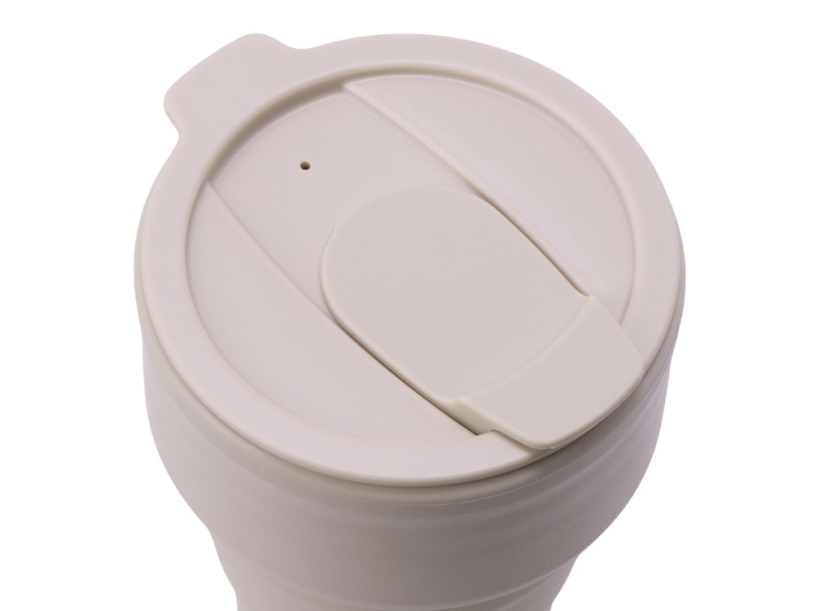 Силиконовый складной стакан GoCup (бежевый)  (Изображение 6)