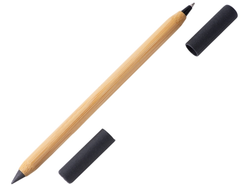 Вечный карандаш и ручка из бамбука Black bamboo, натуральный и черный (Изображение 1)