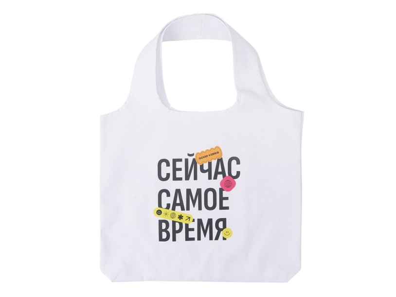 Сумка-шоппер Vest из хлопка 340 г/м2, белый (термотрансфер) (Изображение 1)