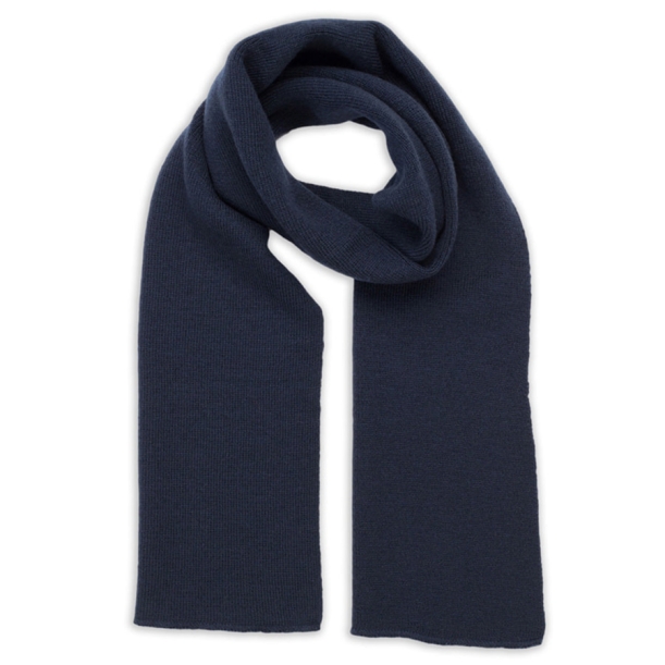 Шарф вязаный  двойной "WIND SCARF"_темно-синий,100% акрил  (Изображение 1)