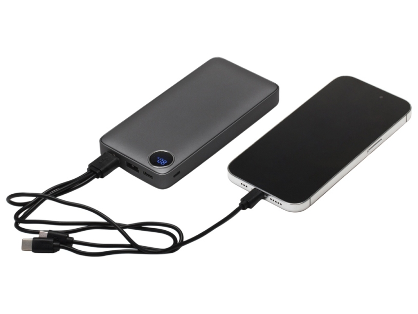 Внешний аккумулятор с дисплеем Mild, 10 000 mAh, темно-серый (Изображение 2)
