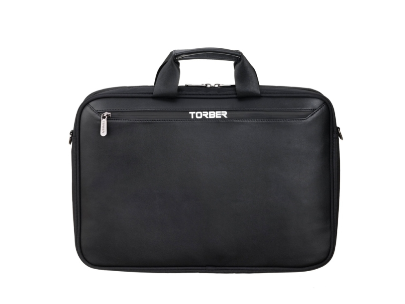 Сумка для ноутбука TORBER VOYAGE 15.6'', черный, нейлон/микрофибра, 43 х 5 х 29 см, 6л (Изображение 1)