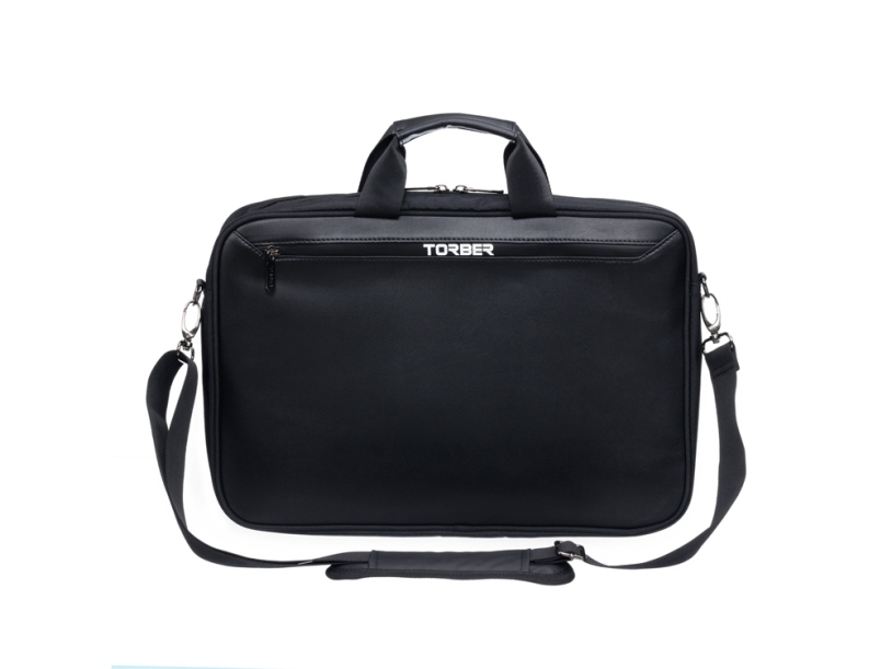 Сумка для ноутбука TORBER VOYAGE 15.6'', черный, нейлон/микрофибра, 43 х 5 х 29 см, 6л (Изображение 6)