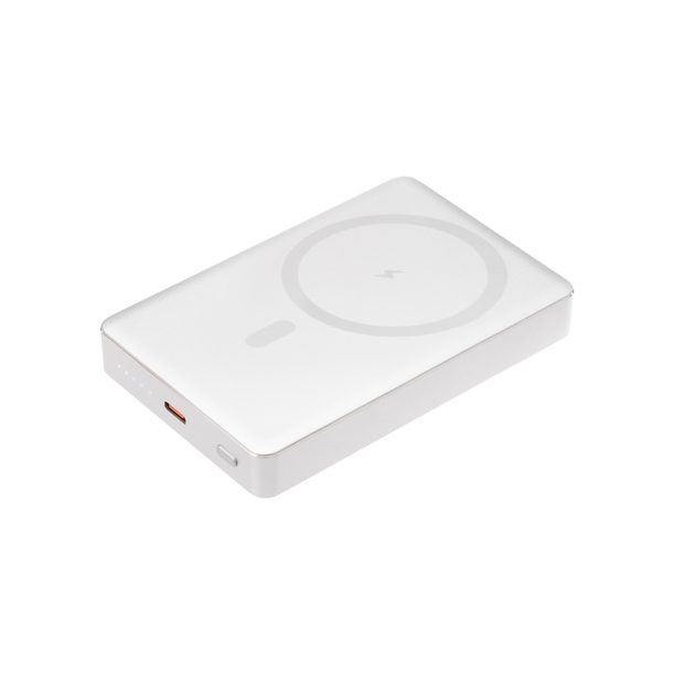 Внешний аккумулятор Atlantis PD Plus 10000mAh с функцией беспроводной зарядки 15W, серебряный (Изображение 1)