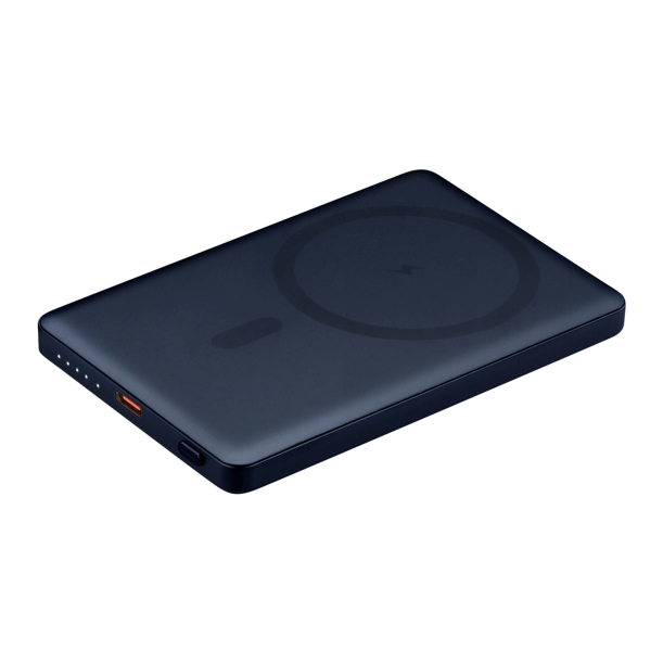Внешний аккумулятор Atlantis PD 5000mAh с функцией беспроводной зарядки 15W, синий (Изображение 1)