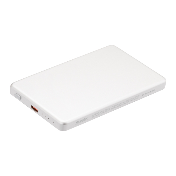 Внешний аккумулятор Atlantis PD 5000mAh с функцией беспроводной зарядки 15W, серебряный (Изображение 2)