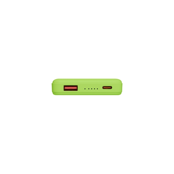 Внешний аккумулятор Largo PD 5000mAh с функцией беспроводной зарядки 15W, салатовый (Изображение 7)