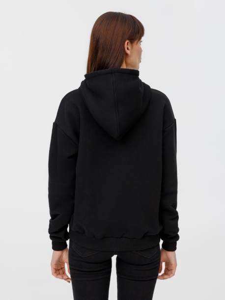 Толстовка унисекс оверсайз на молнии Zippy Terry, черная, размер XL/XXL (Изображение 11)