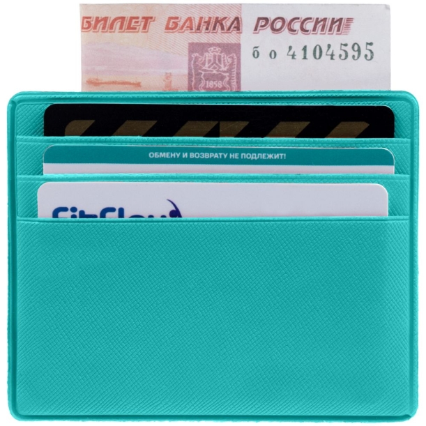 Чехол для карточек Devon, бирюзовый (Изображение 4)